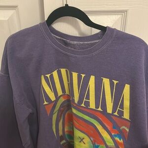 Urban Outfitters Tops| Urban outfitters purple Overdyed Smile Nirvana Sweatshirt